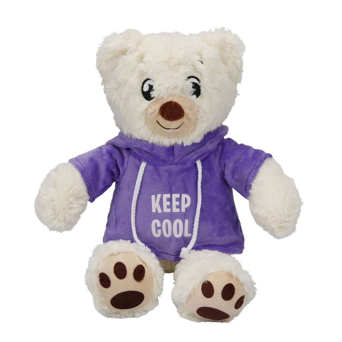 Puffy Friends Ursulet de plus cu hanorac Mov 30 cm