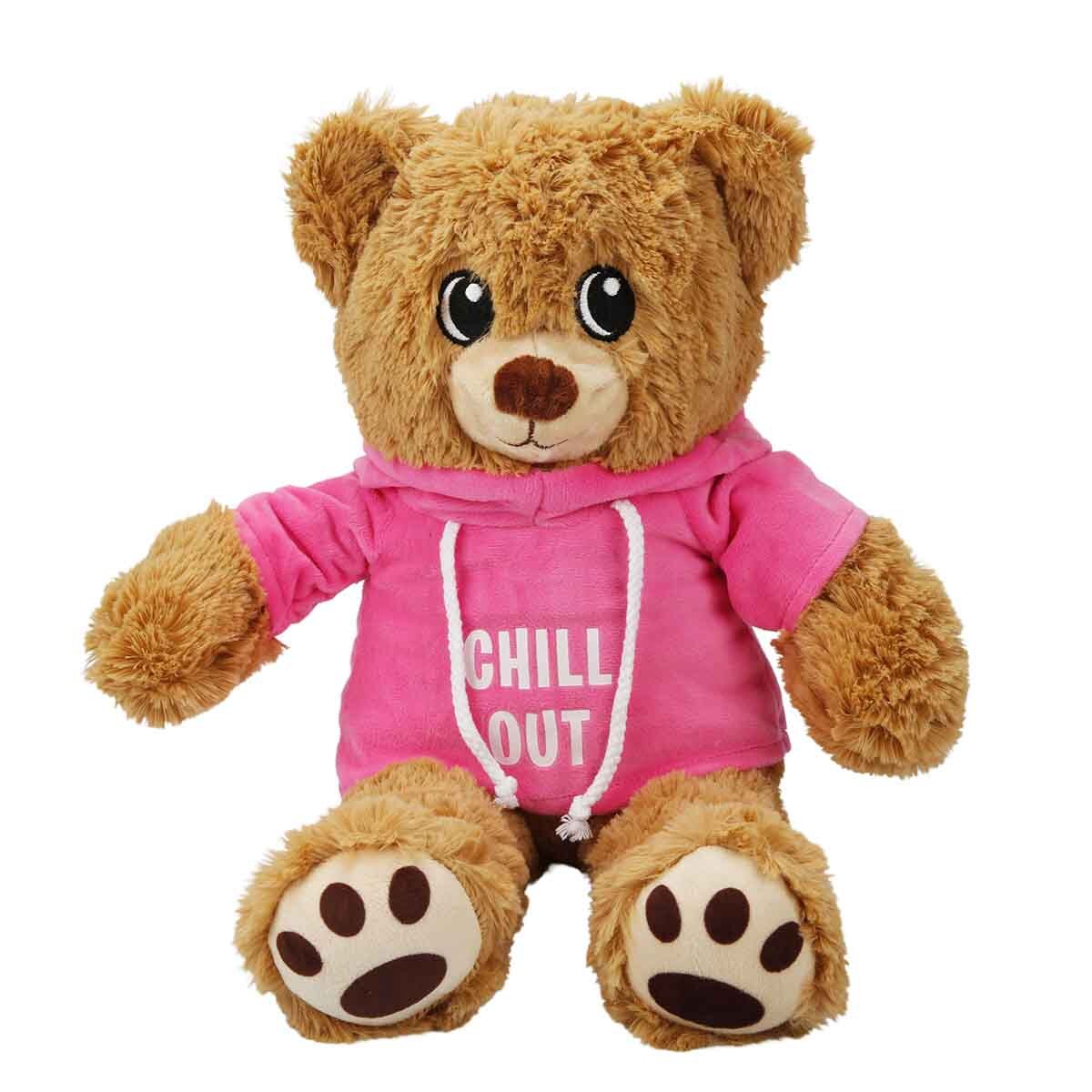Puffy Friends Ursulet de plus cu hanorac Roz 30 cm