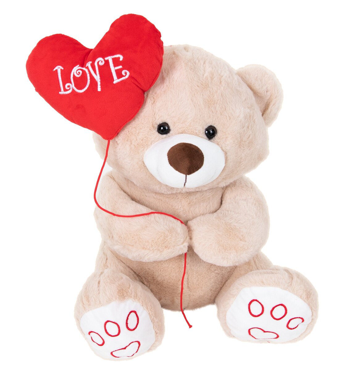 Puffy Friends Ursulet de plus cu inima Bej 40 cm