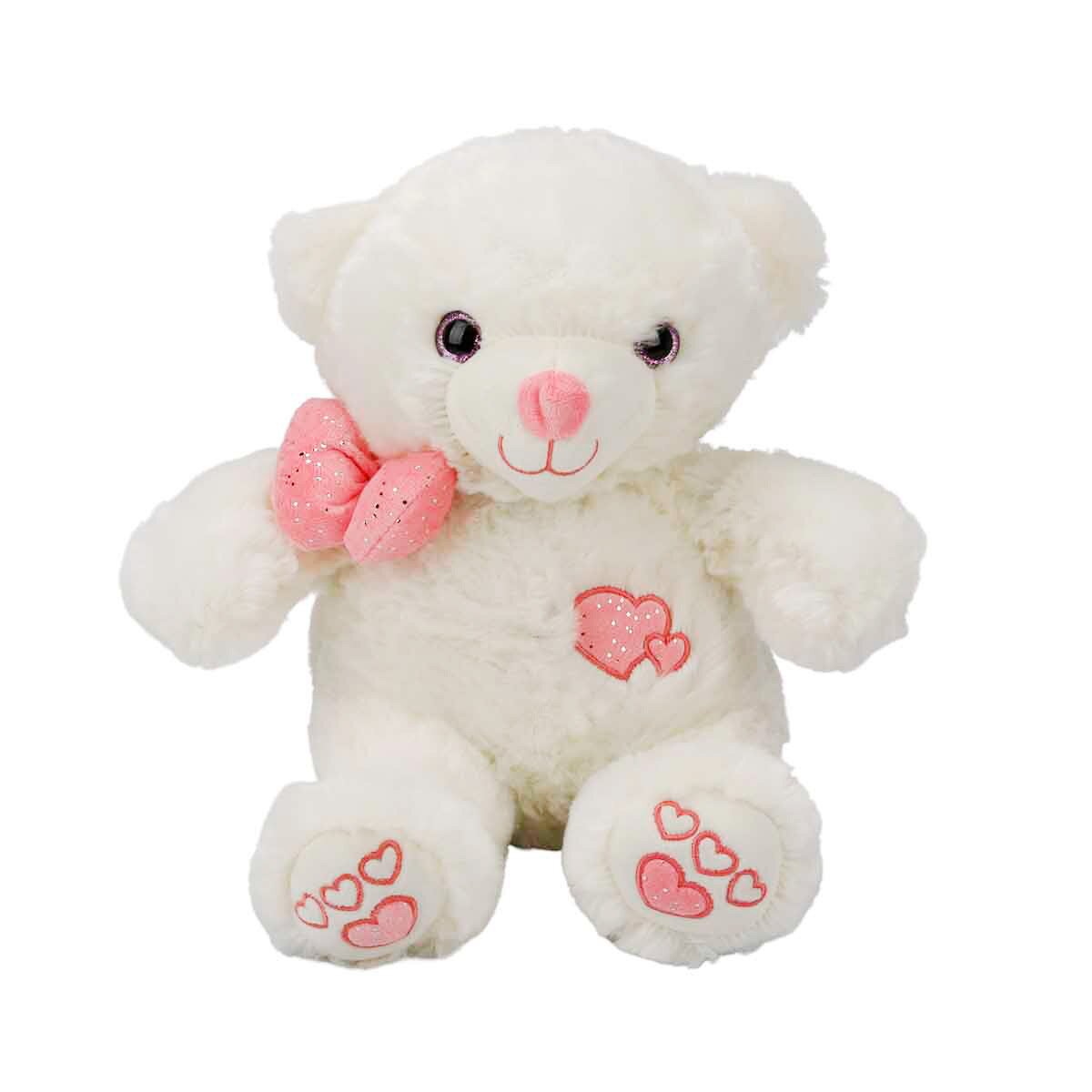 Puffy Friends Ursulet de plus cu papion Roz 30 cm