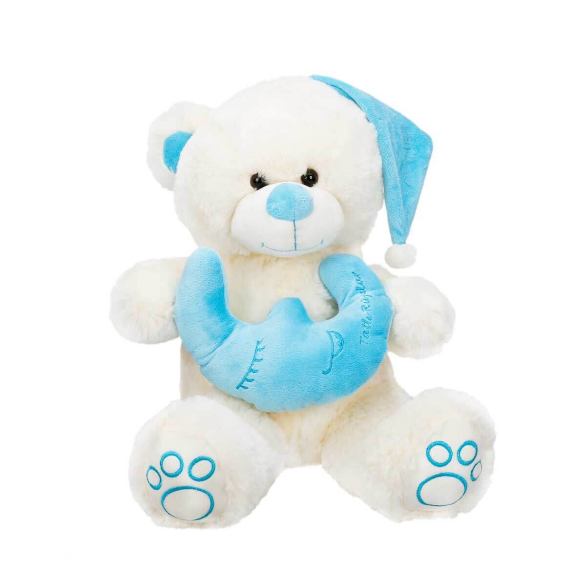 Puffy Friends Ursulet de plus cu semiluna Albastru 38 cm