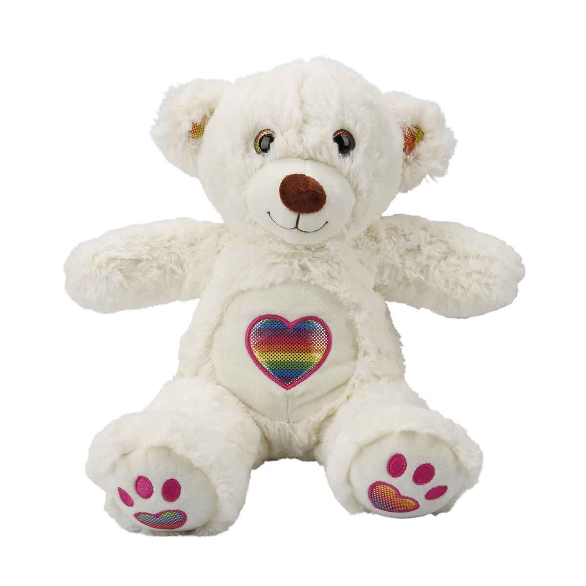 Puffy Friends Ursulet de plus Rainbow Heart Alb 30 cm