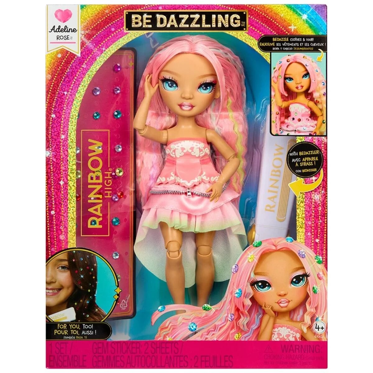 Rainbow High Papusa Be Dazzling Adeline Rose 597797EUC
