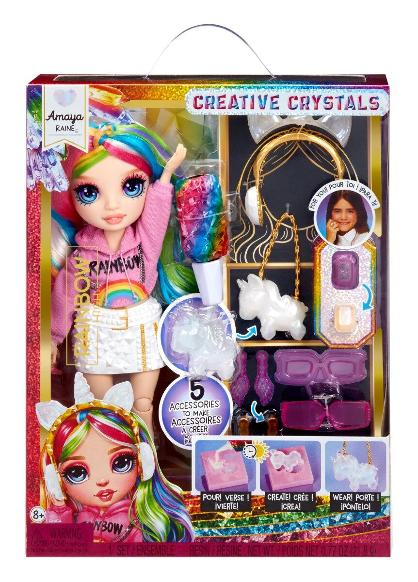Rainbow High Papusa Creative Crystals Amaya Raine 121411EUC