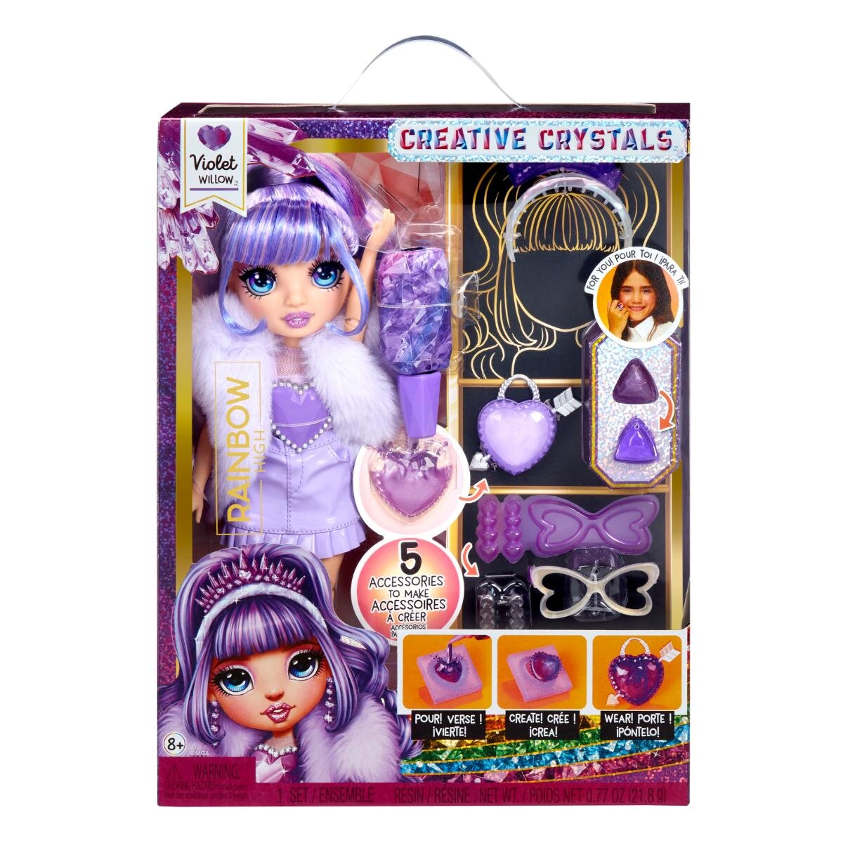 Rainbow High Papusa Creative Crystals Violet Willow 121404EUC