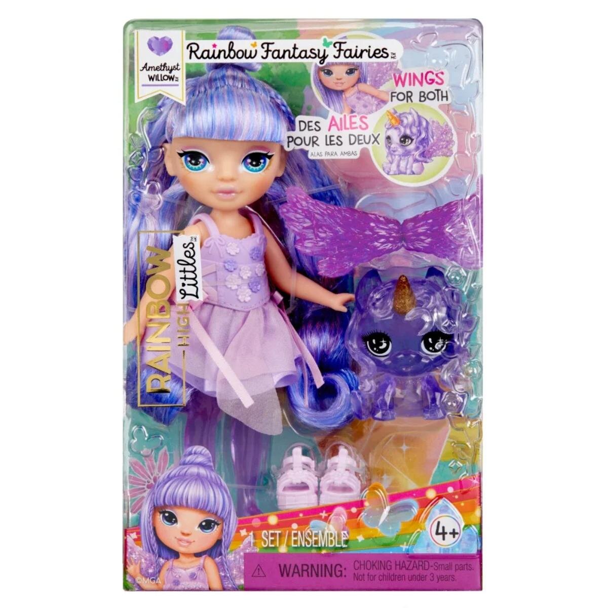 Rainbow High Papusa Littles Rainbow Fantasy Fairies Amethyst 543435EUC