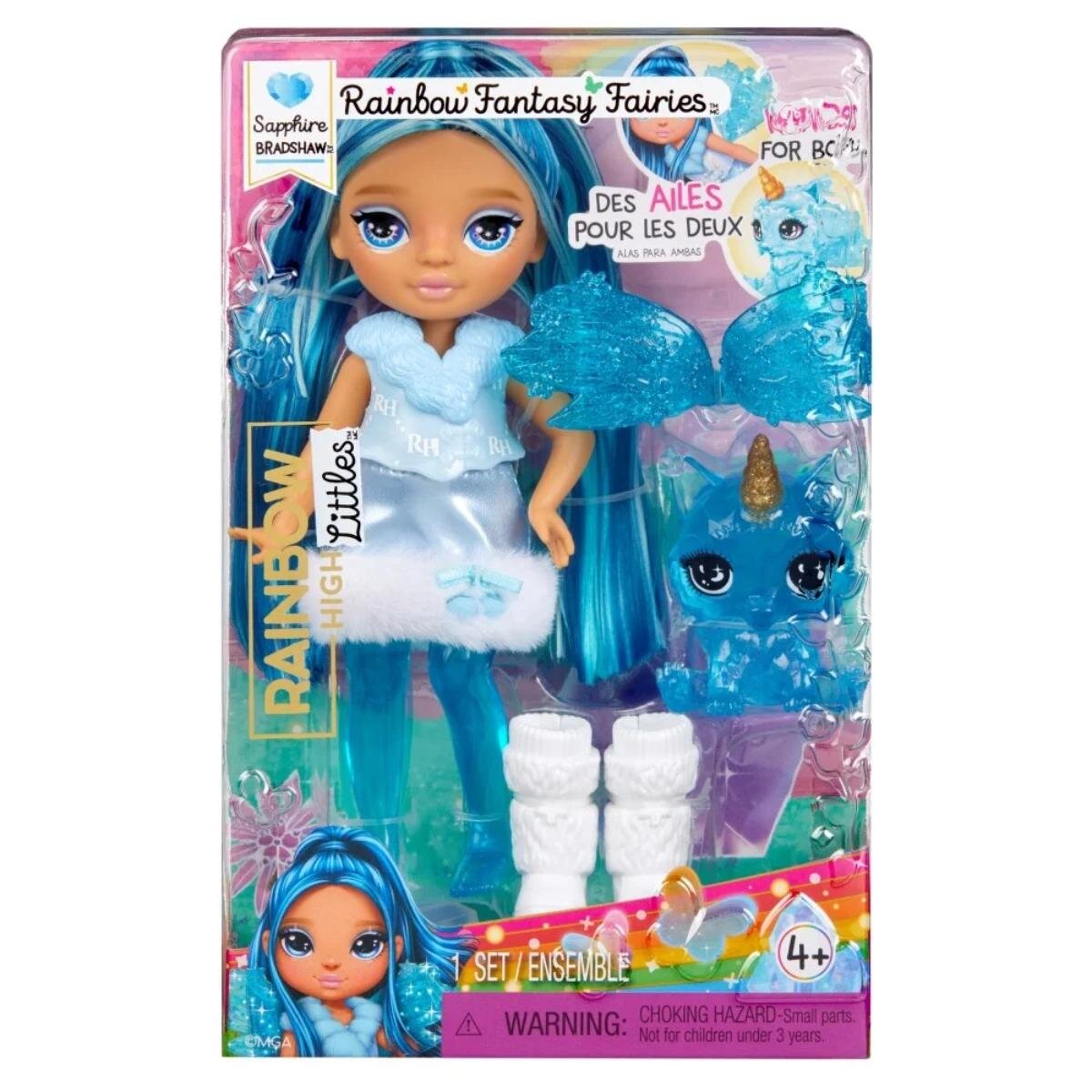 Rainbow High Papusa Littles Rainbow Fantasy Fairies Sapphire 543428EUC