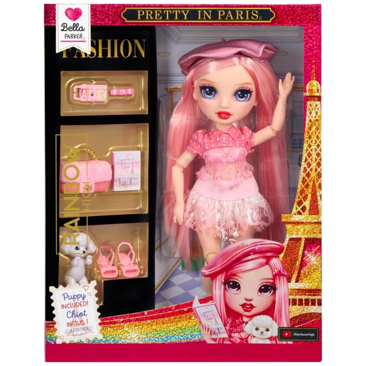 Rainbow High Papusa Pretty in Paris Fashion Bella 248781EUC