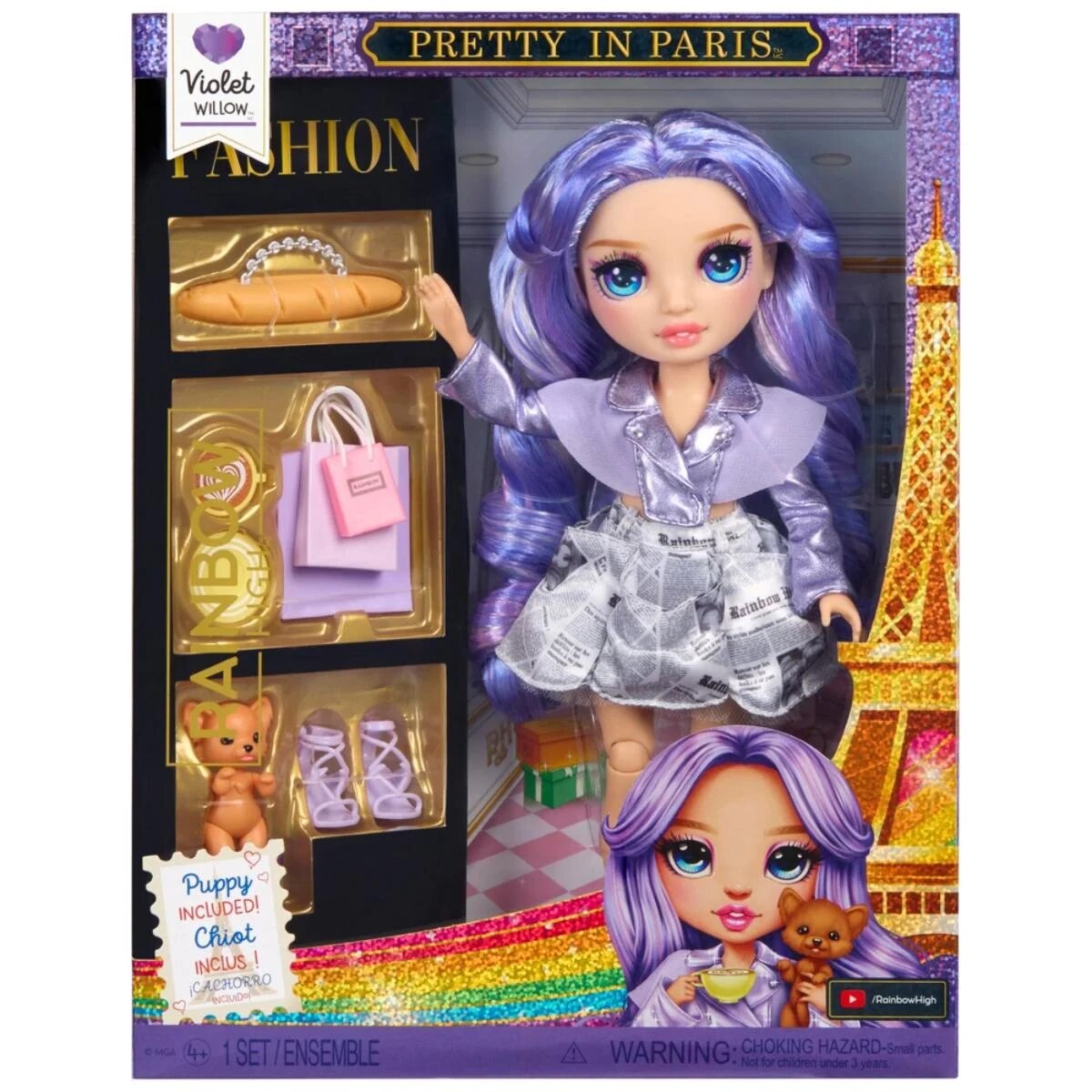 Rainbow High Papusa Pretty in Paris Fashion Violet 248798EUC
