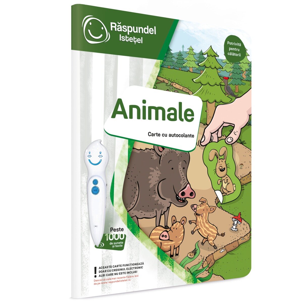 Raspundel Istetel Carte interactiva cu autocolante Animale