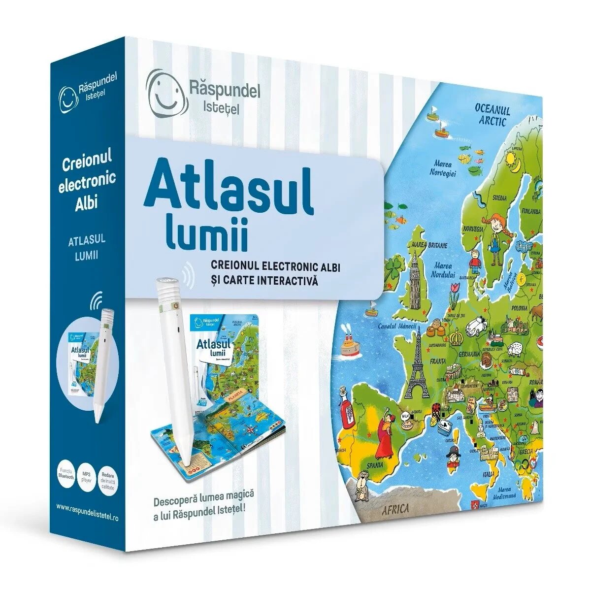 Raspundel Istetel Carte interactiva si creion Atlasul Lumii