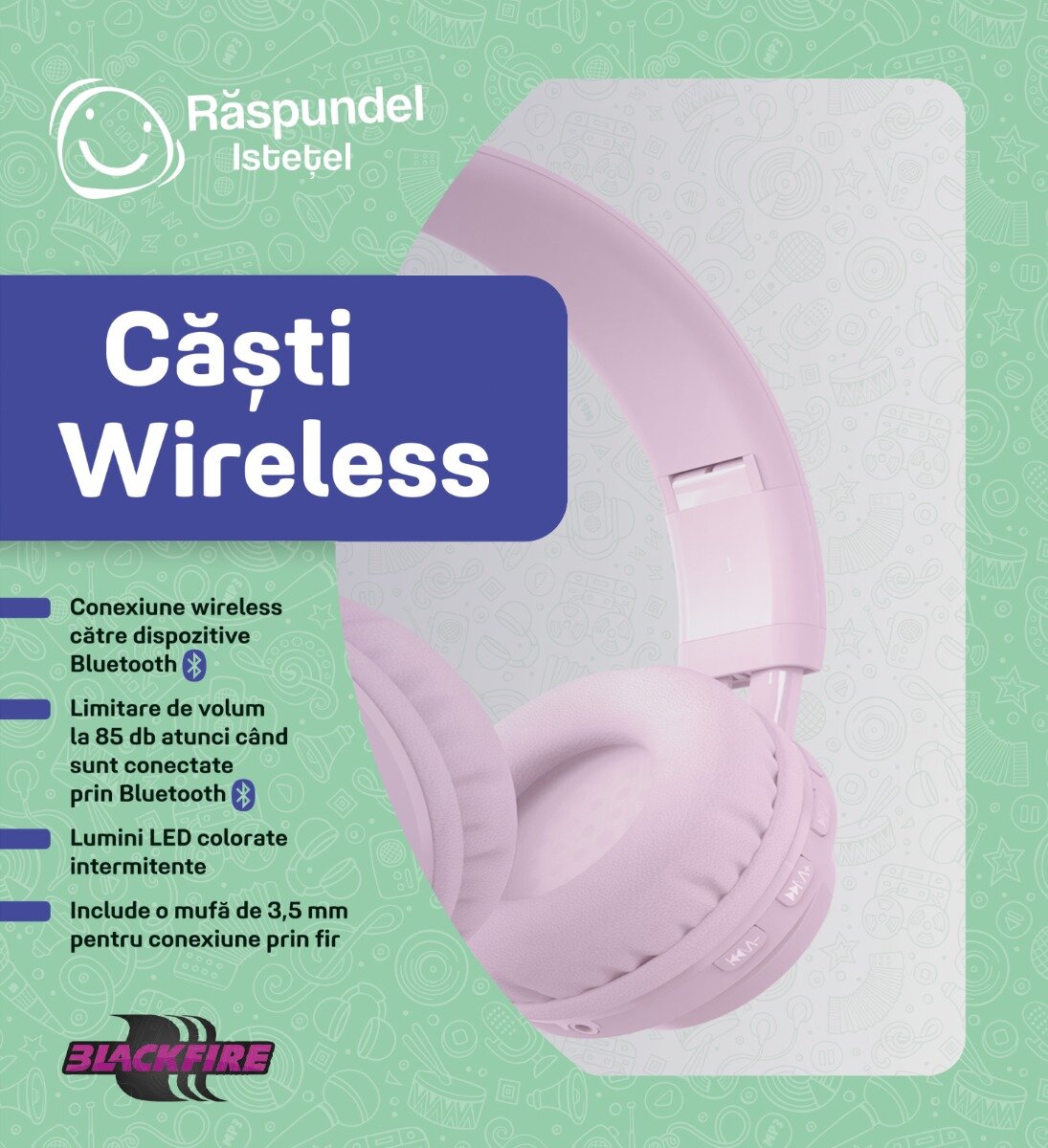 Raspundel Istetel Casti wireless Roz