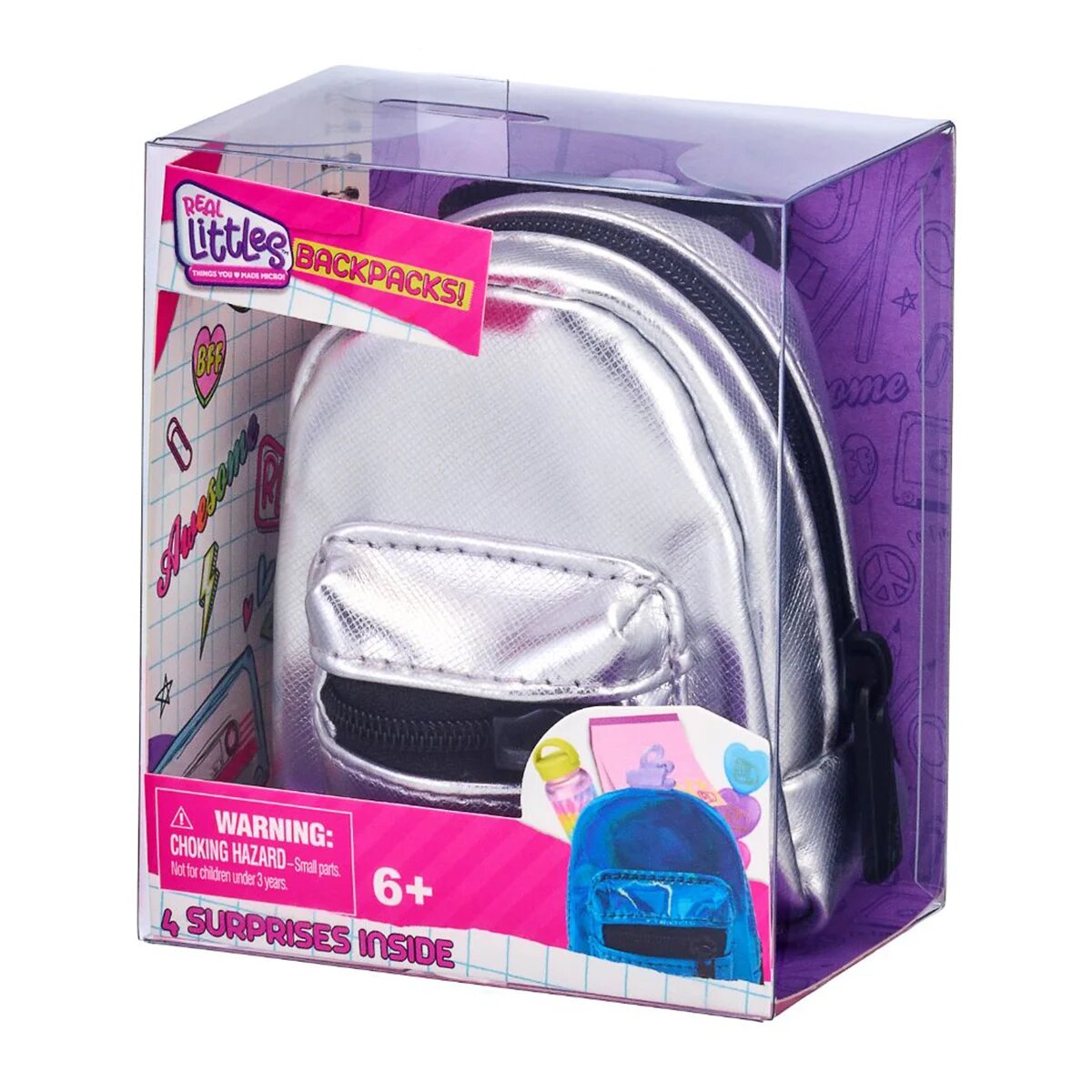 Real Littles Mini ghiozdanel cu 4 surprize S3 Argintiu