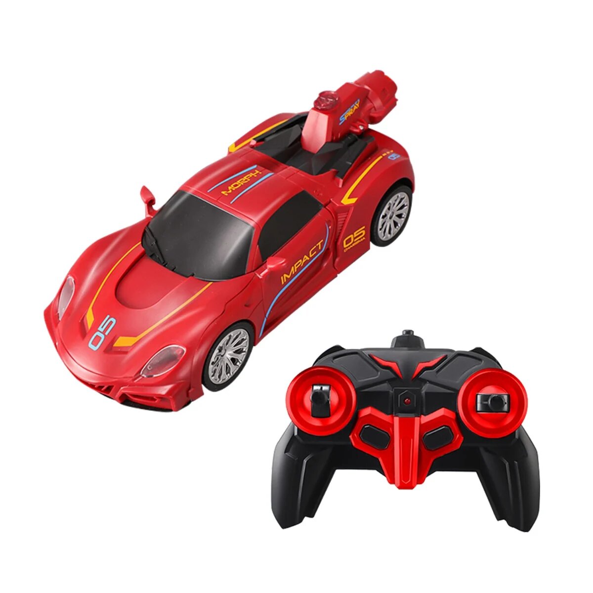 Revolt Masinuta transformabila cu telecomanda Robot Racer Rosu