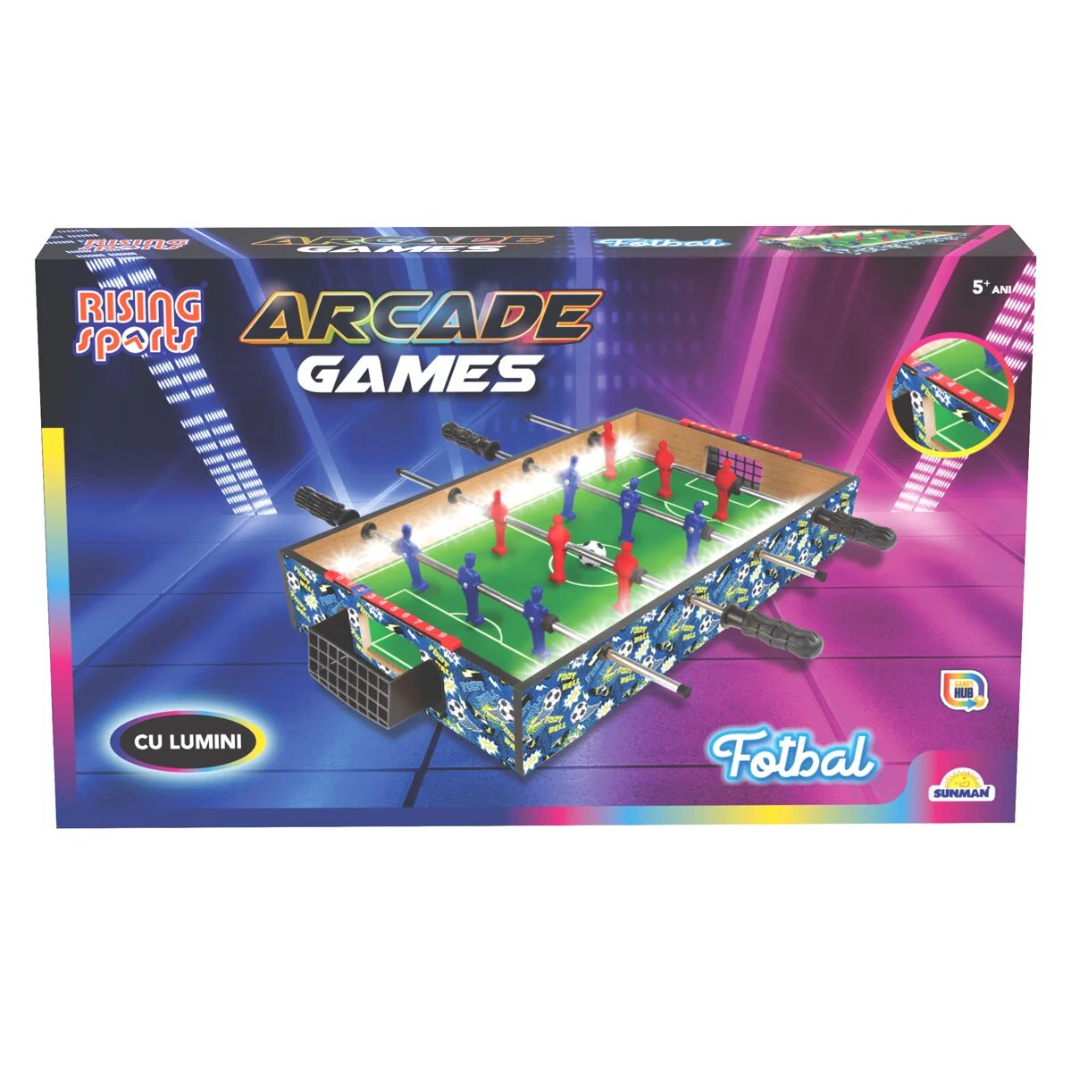 Rising Sports Masa de fotbal cu lumini LED