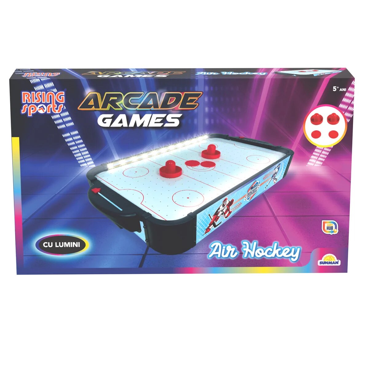 Rising Sports Masa de hockey cu lumini LED Air Hockey