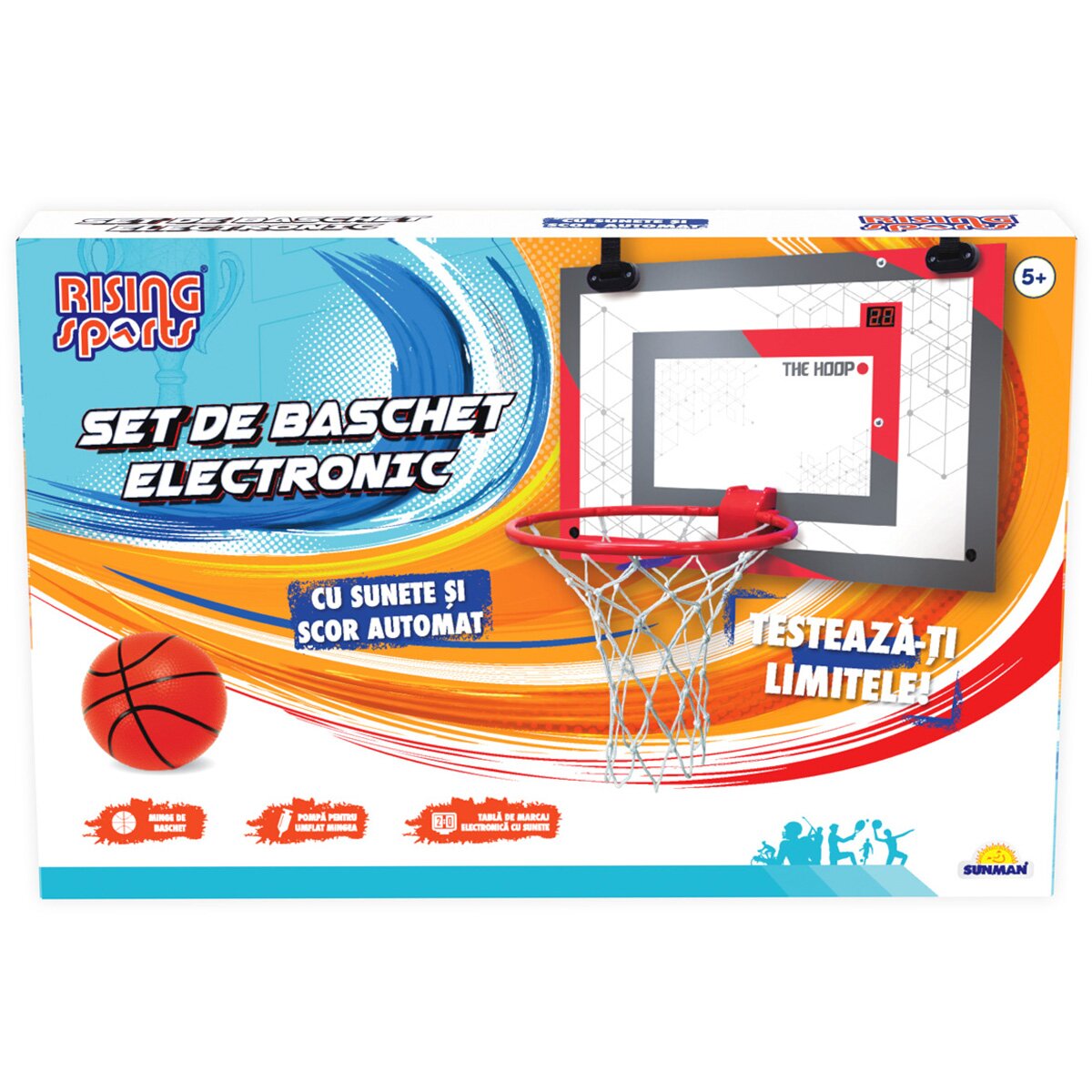 Rising Sports Set de baschet electronic cu sunete si scor automat