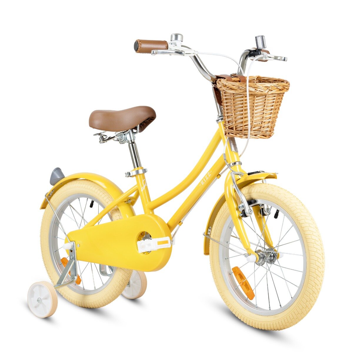 Rizz Jr Bicicleta cu roti ajutatoare si cos 16 inch Yellow