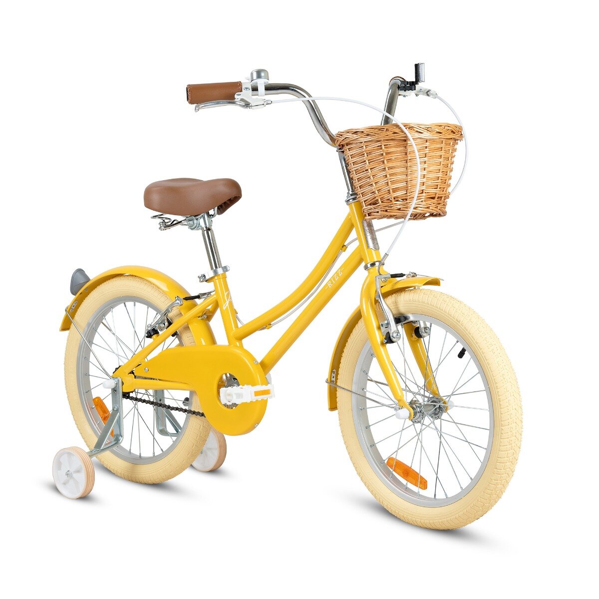 Rizz Jr Bicicleta cu roti ajutatoare si cos 20 inch Yellow