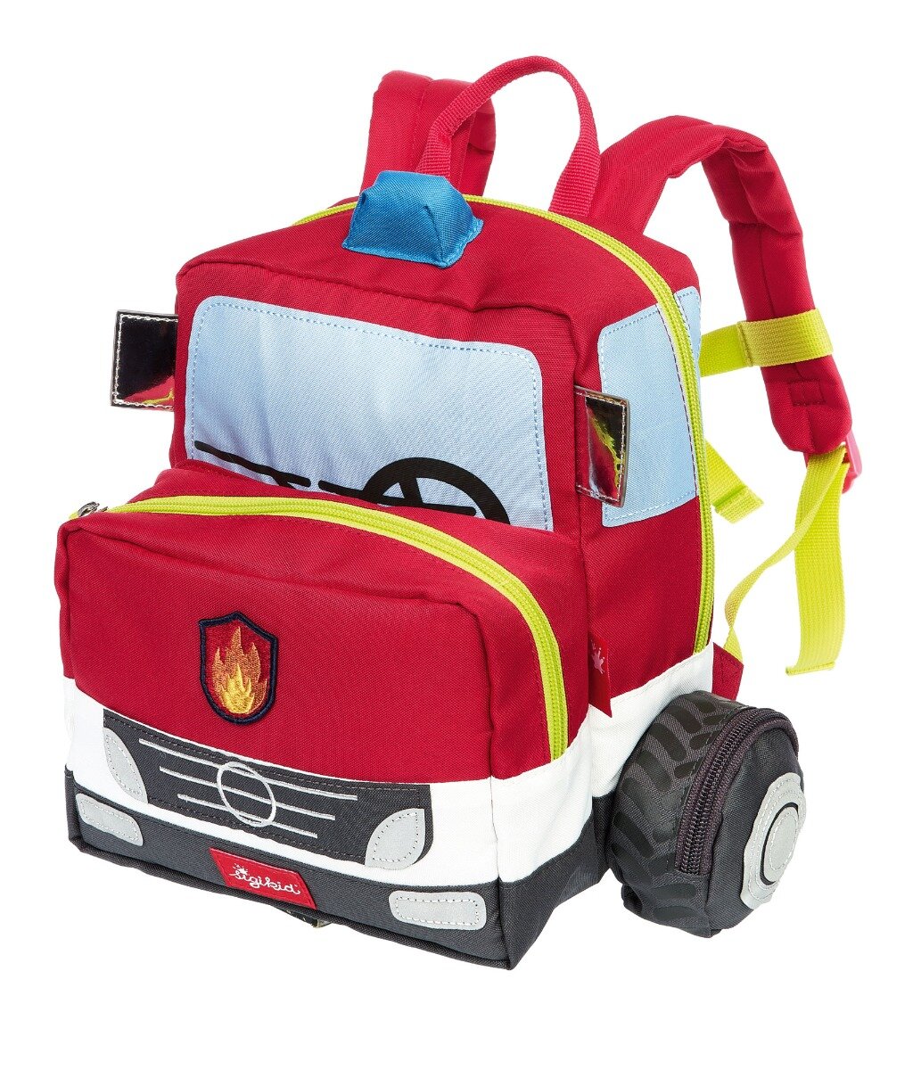 sigikid Rucsac pentru copii Masina de pompieri cu roti si detalii 3D
