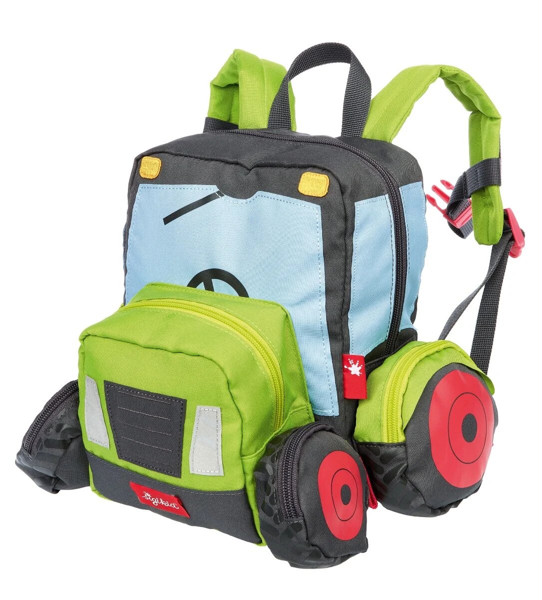 sigikid Rucsac pentru copii Tractor cu roti si detalii 3D