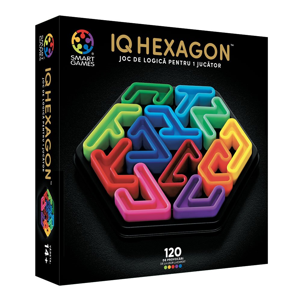 Smart Games Joc de logica cu 120 de provocari IQ Deluxe Hexagon