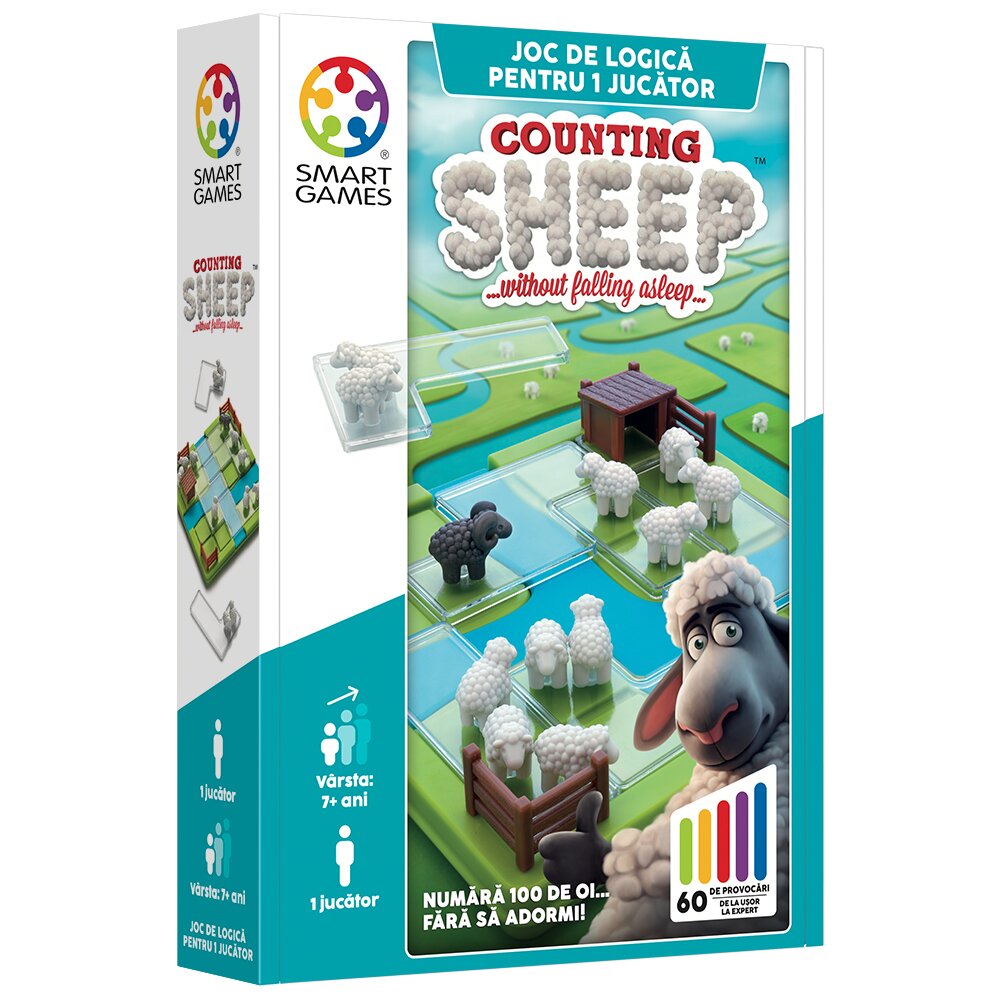 Smart Games Joc de logica cu 60 de provocari Counting Sheep