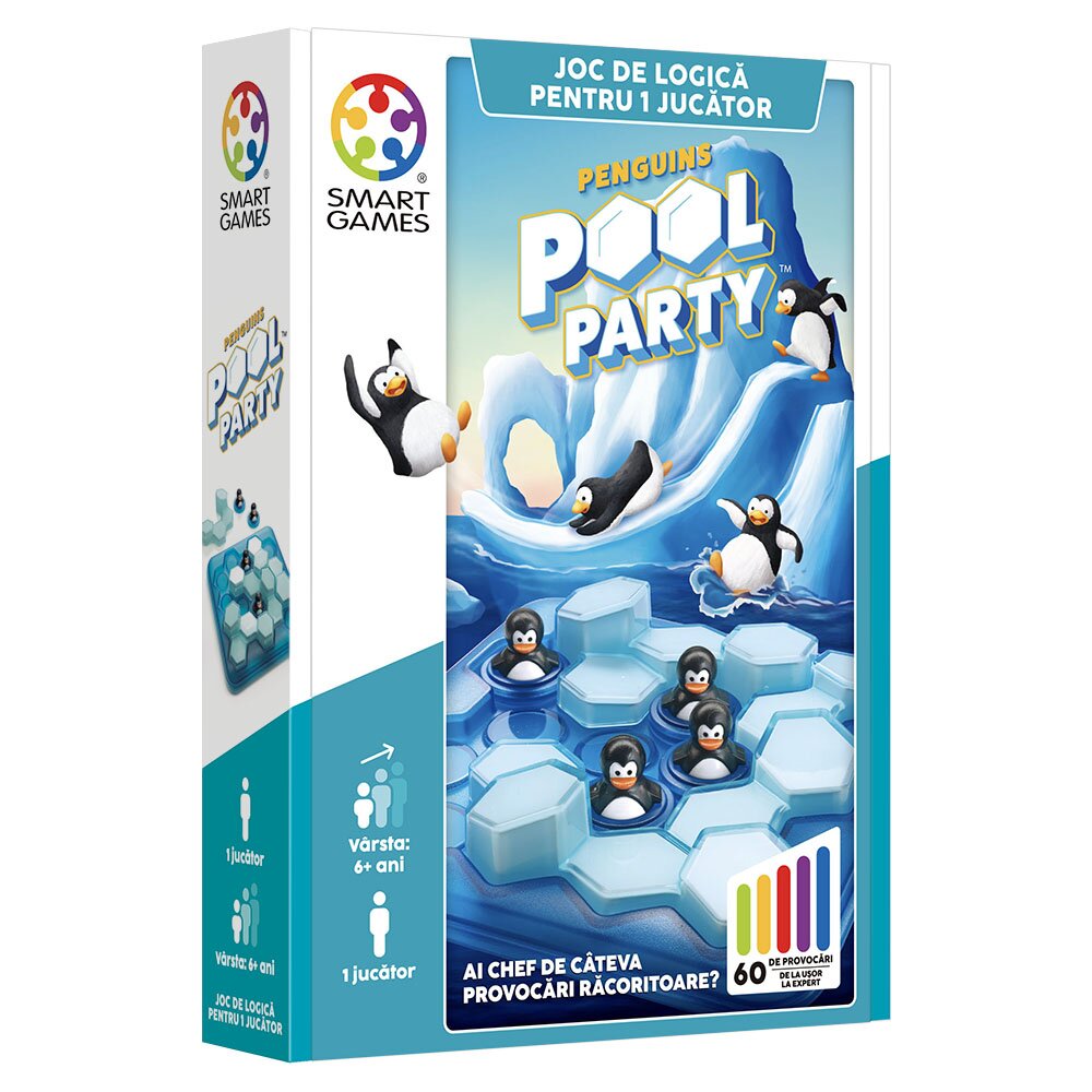 Smart Games Joc de logica cu 60 de provocari Penguins Pool Party