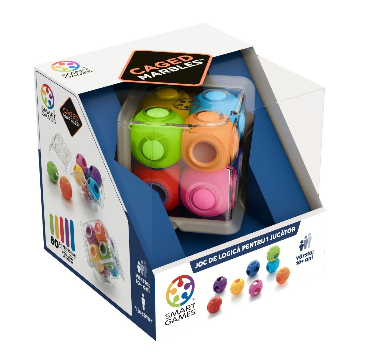 Smart Games Joc de logica cu 80 de provocari Caged Marbles