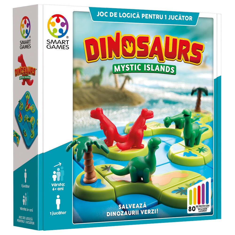 Smart Games Joc de logica cu 80 de provocari Dinosaurs Mystic Islands