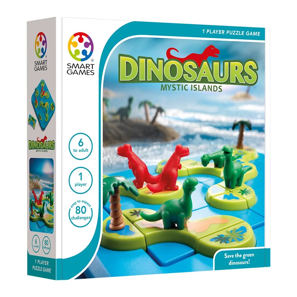 Smart Games Joc de logica cu 80 de provocari Dinosaurs Mystic Islands
