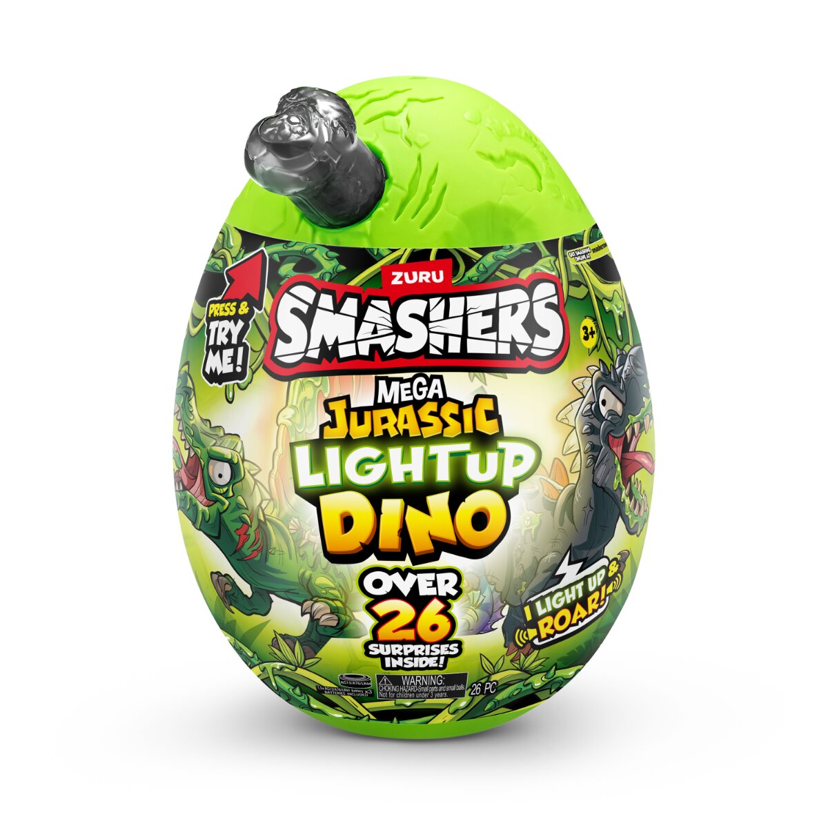 Smashers Figurina dinozaur in ou Mega Dino Jurassic Light-Up Gri S1