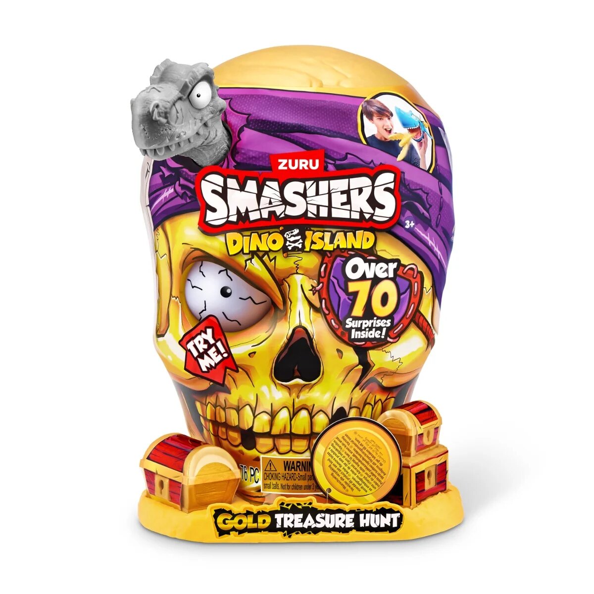Smashers Set figurine si accesorii surpriza Gold Treasure Hunter Dino Island Gri