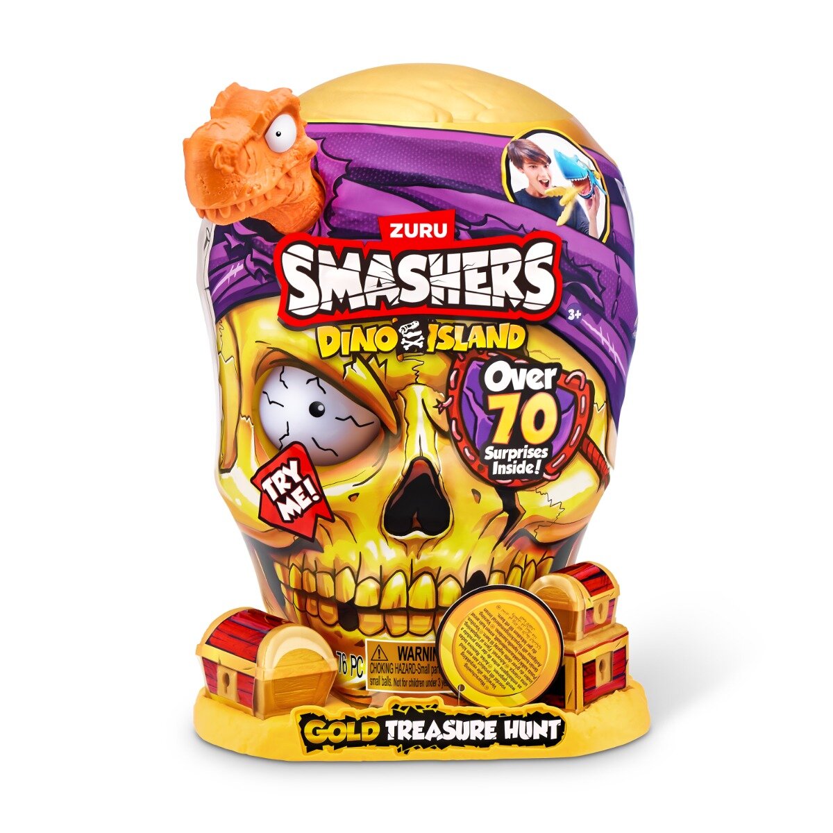 Smashers Set figurine si accesorii surpriza Gold Treasure Hunter Dino Island Portocaliu