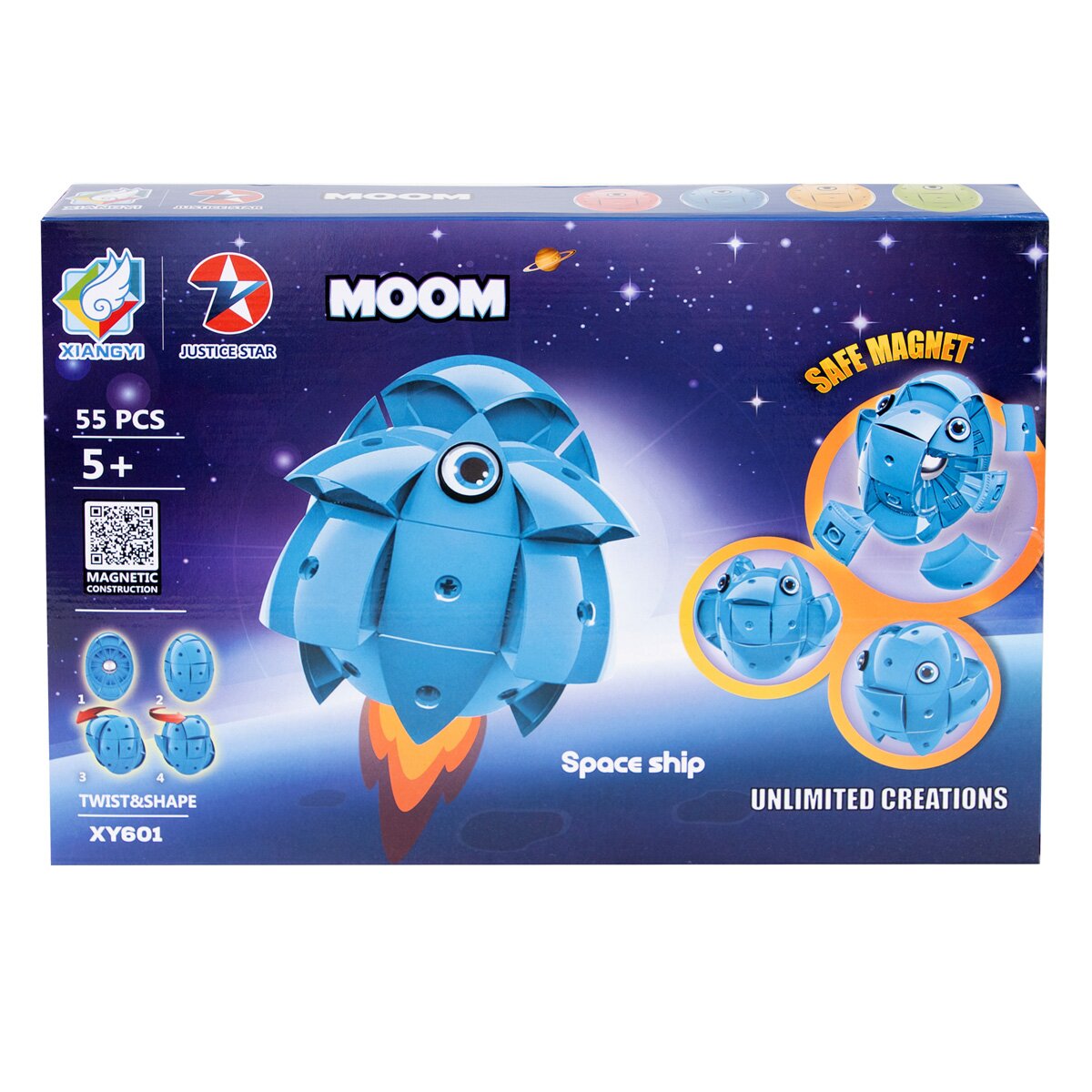 Smile Games Joc de constructie Mini nava spatiala magnetica 55 piese