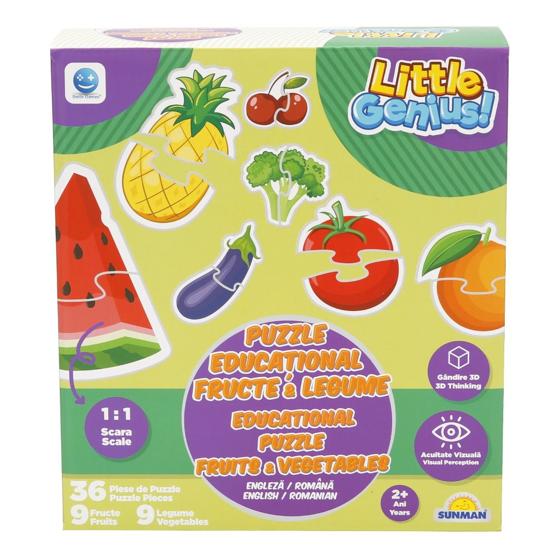 Smile Games Puzzle educational cu fructe si legume 36 piese