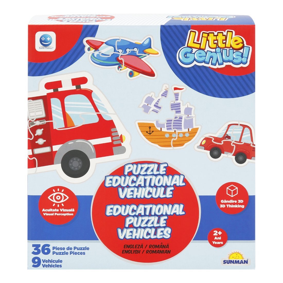 Smile Games Puzzle educational cu vehicule 36 piese