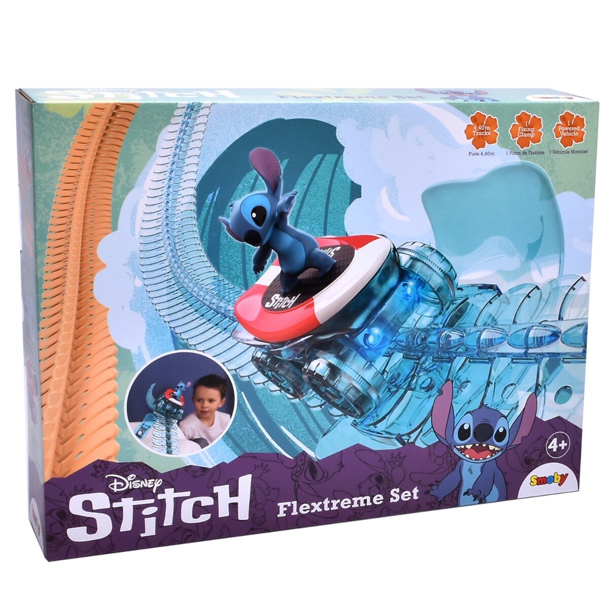 SMOBY Set de joaca pista de curse cu masina Disney Stitch Flextreme