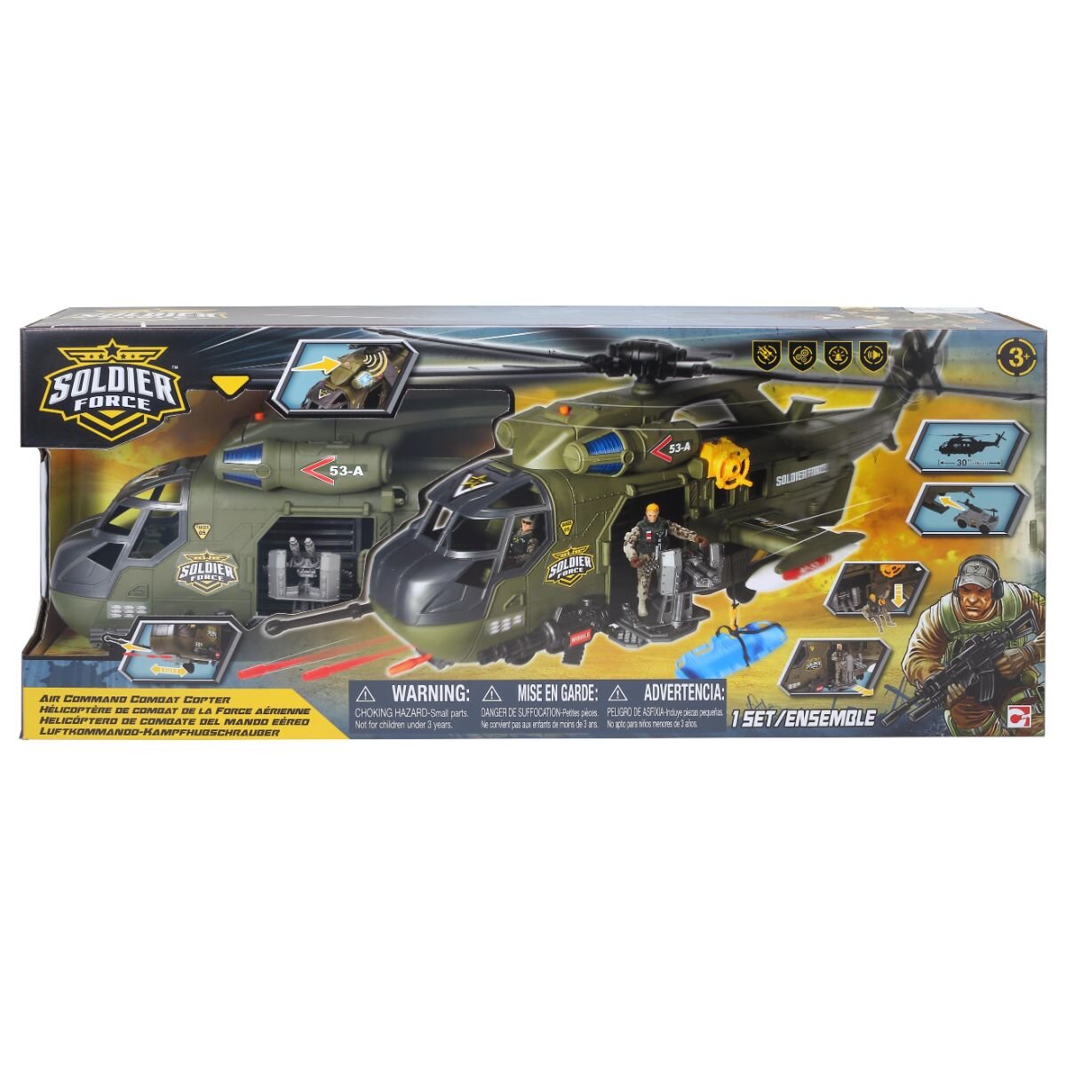 Soldier Force Set elicopter cu masinuta si 2 figurine soldati