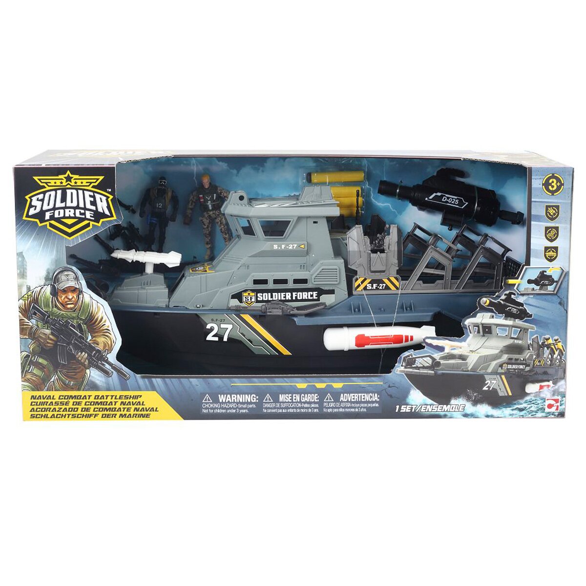 Soldier Force Set nava militara cu 2 figurine soldati