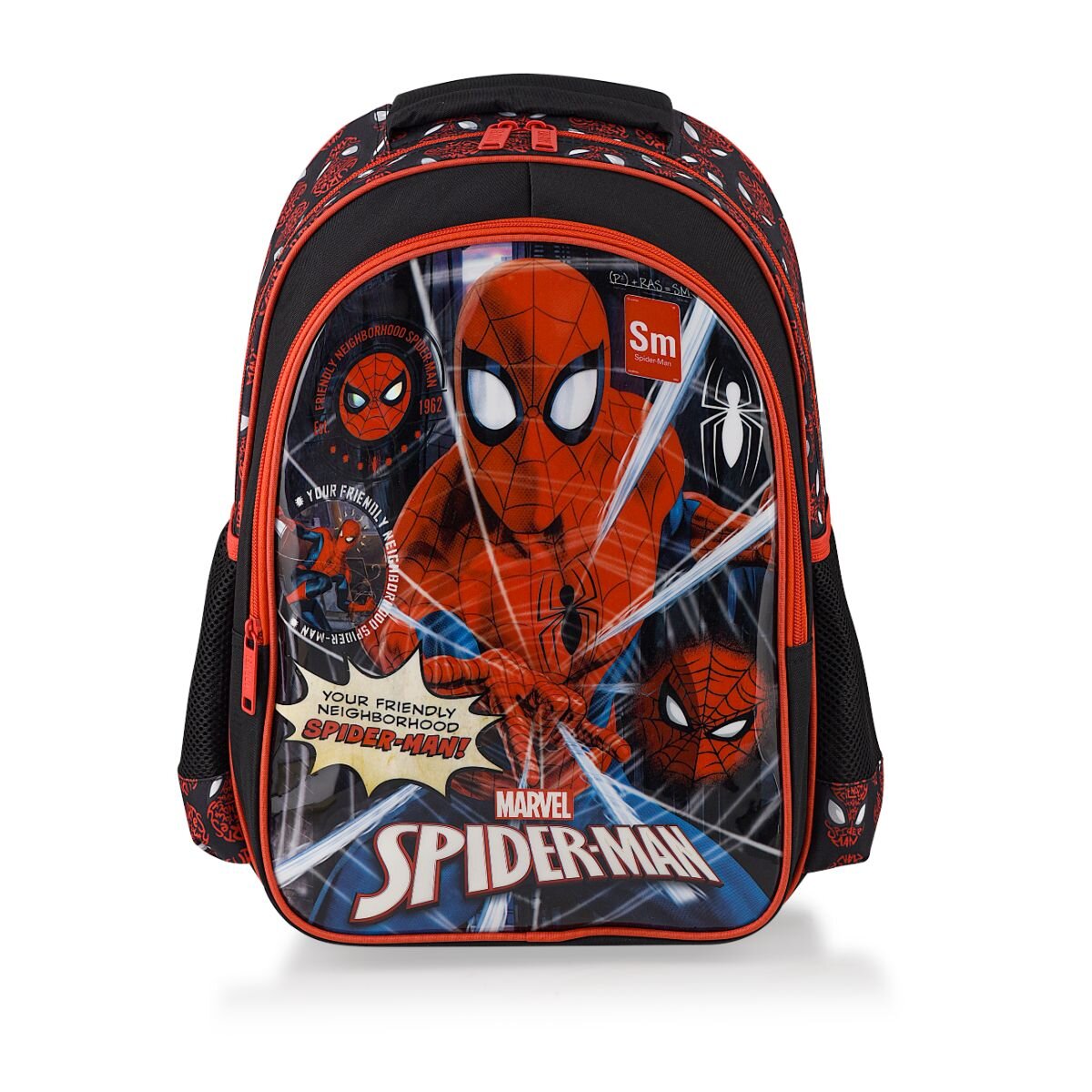 Spiderman Ghiozdan cu 2 compartimente Marvel Negru-Rosu