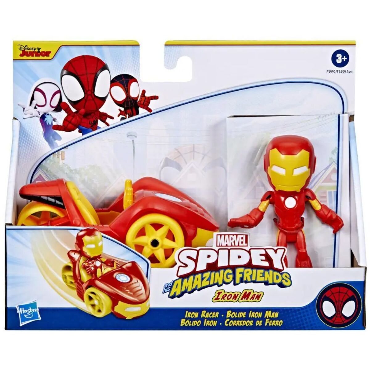 Spidey and His Amazing Friends Figurina cu vehicul Iron Man cu Iron Racer F3992