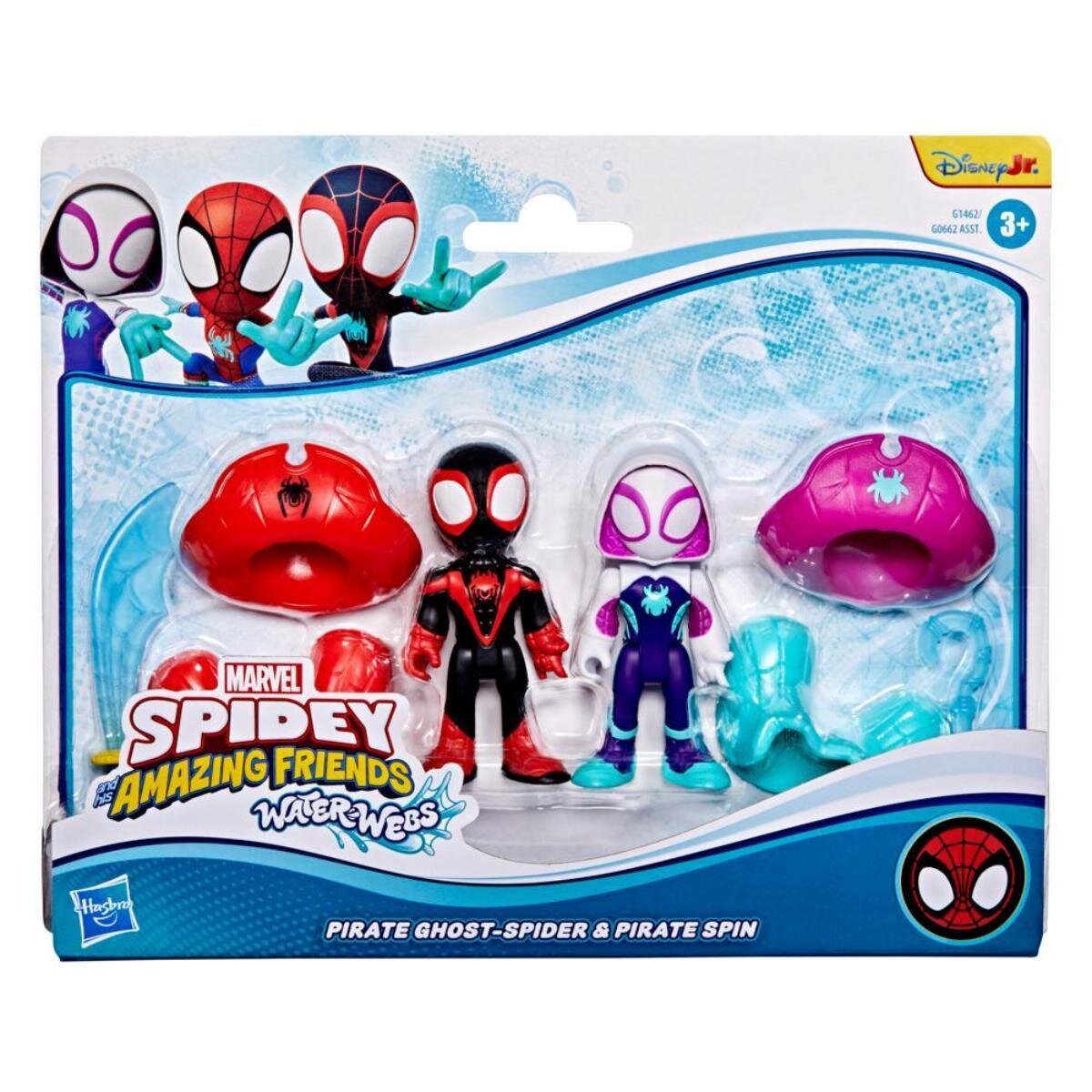 Spidey and His Amazing Friends Set 2 vehicule Waterwebs Pirate Ghost-Spider si Miles Spin G1462