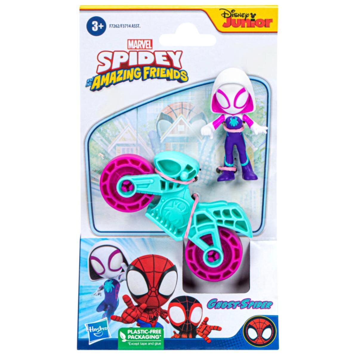 Spidey and His Amazing Friends Set figurina cu motocicleta Ghost Spider F7262