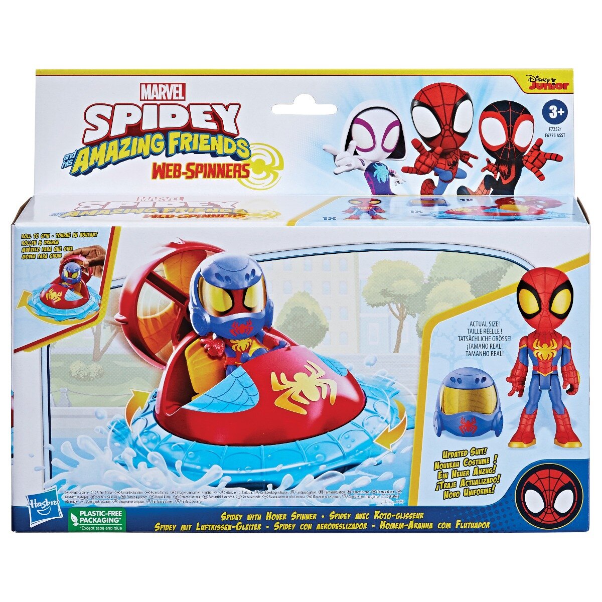 Spidey and His Amazing Friends Set figurina cu vehicul Spidey cu Hover Spinner F72525