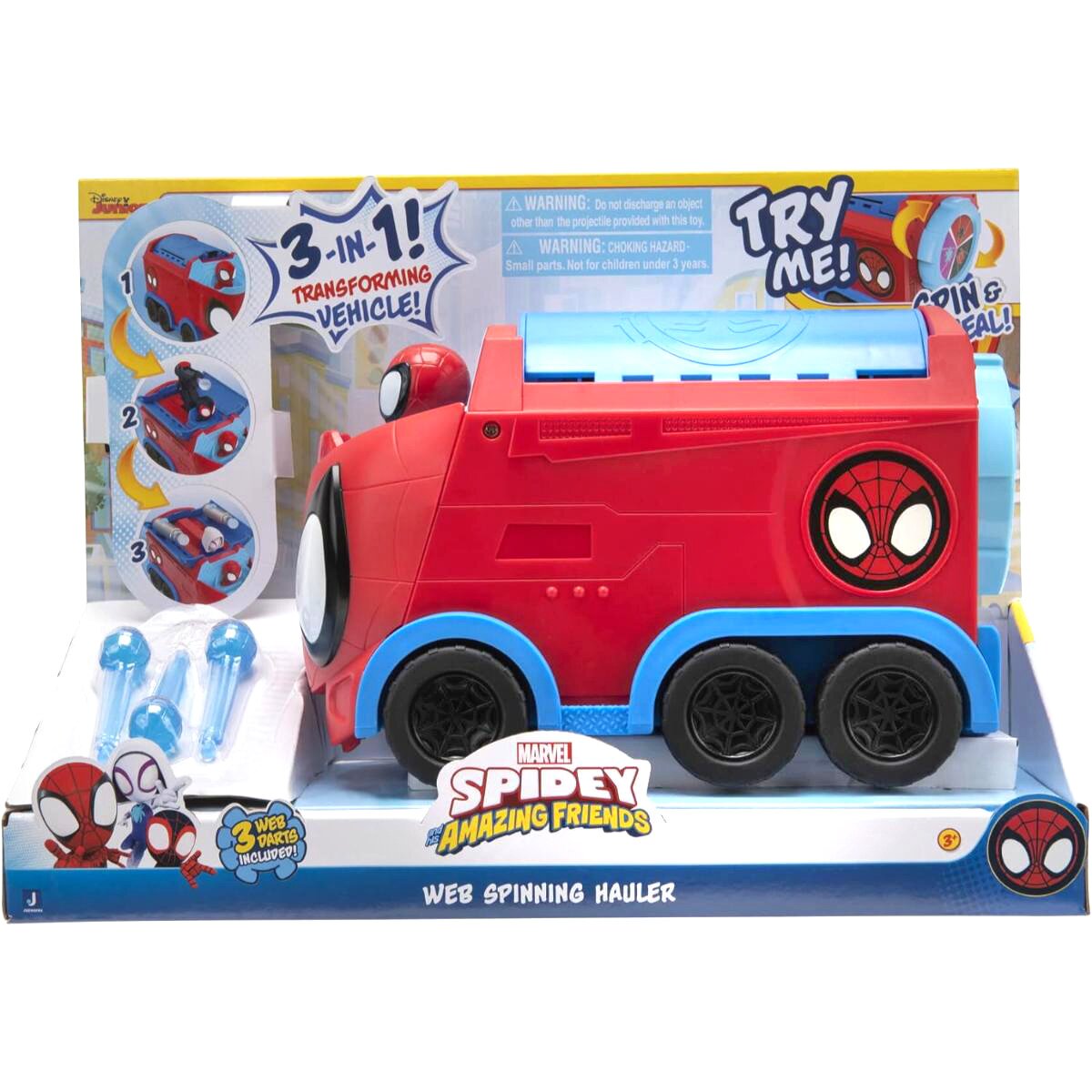 Spidey and His Amazing Friends Vehicul transformabil 3in1 Web Spinner