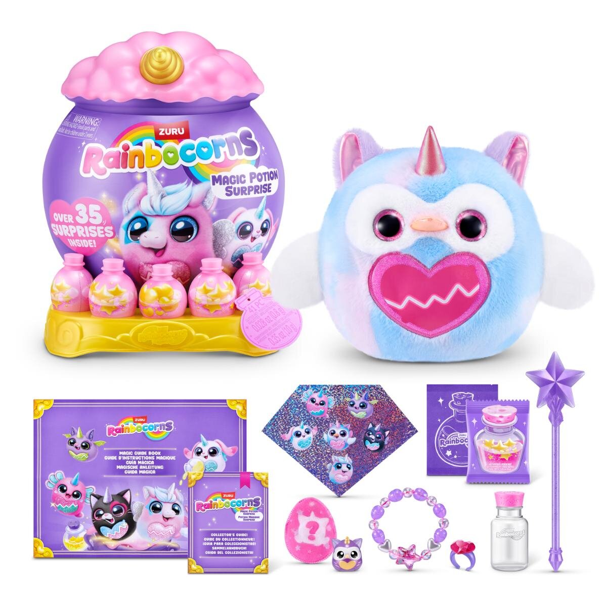 SquishMallows Jucarie de plus surpriza Rainbocorns Magic Potion Surprise 35 surprize