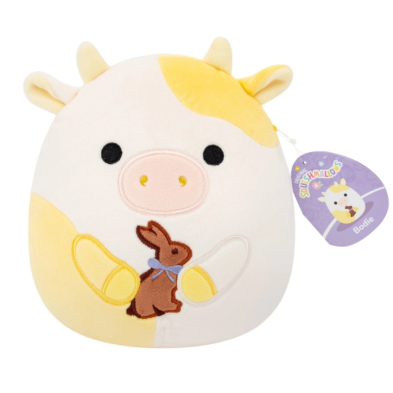 SquishMallows Jucarie de plus Vacuta Bodie cu iepuras 19 cm