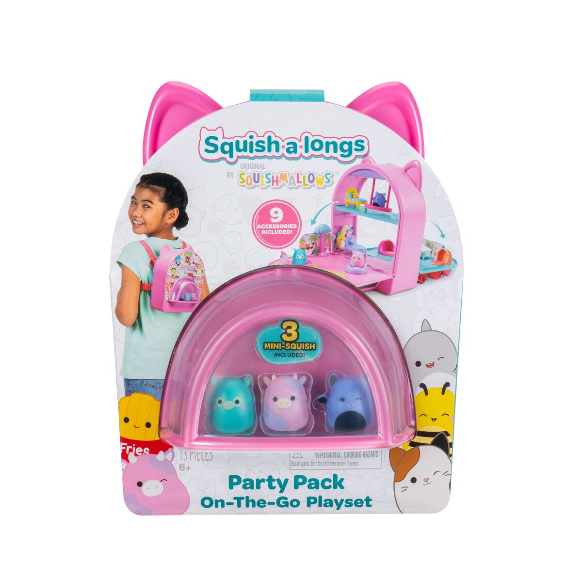SquishMallows Set 3 figurine Squish a longs Party Pack On the Go 9 accesorii