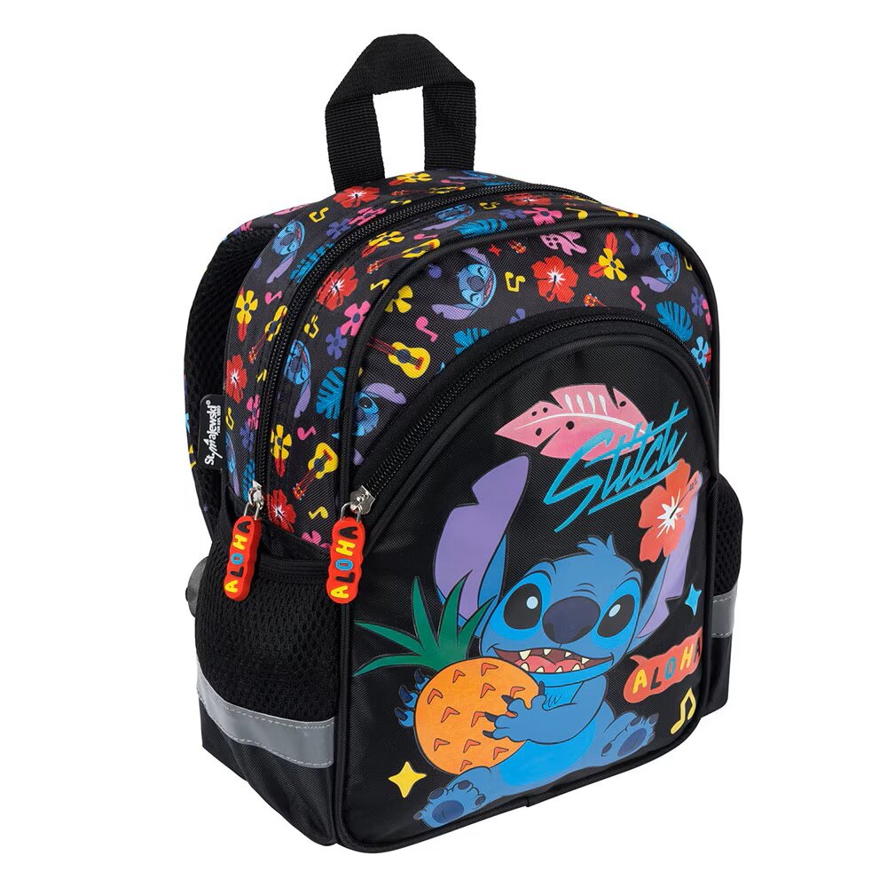 St Majewski Ghiozdan cu 1 compartiment Disney Stitch Aloha Negru